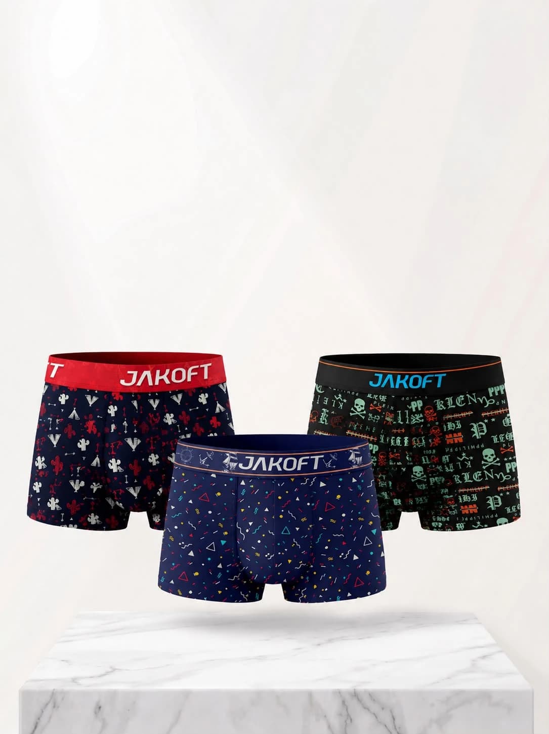 Jakoft Urban - Premium Pamuklu Likralı Erkek Boxer 3 Adet Renkli